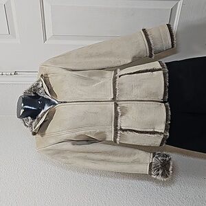 i.e. relaxed Faux Leather and Faux Fur Coat